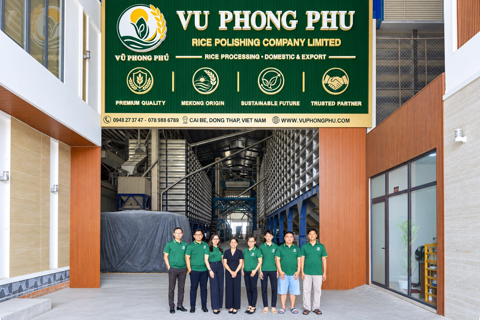 Vũ Phong Phú team at the company entrance